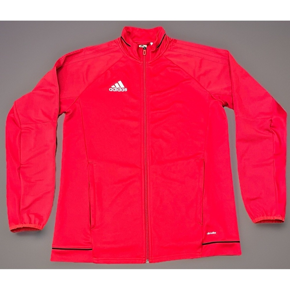 Adidas Jacket Mens M Red‎ Trio 17 Training Mock Neck Athletic Thumbhole Sporty